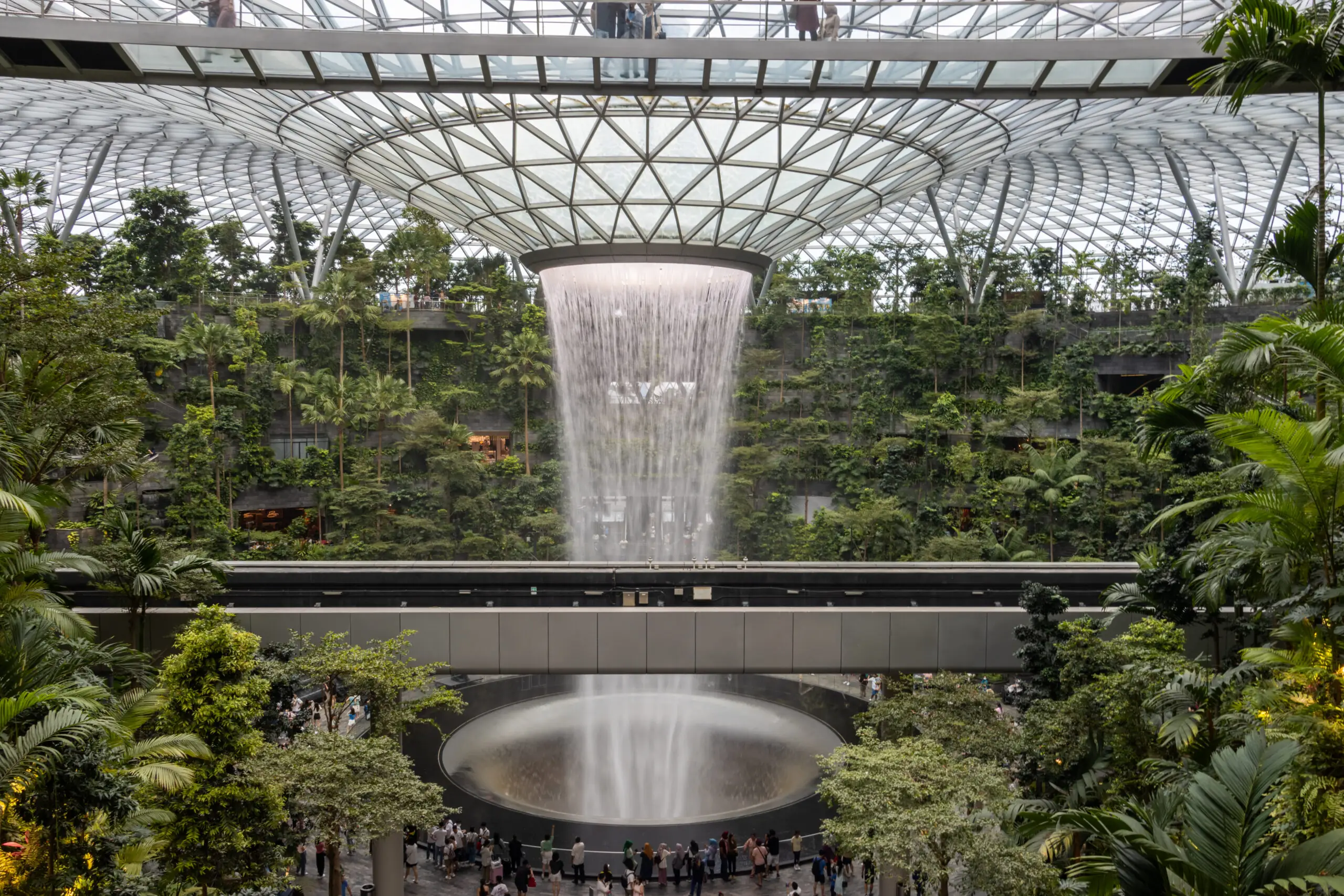 The Rain Vortex waterfall at Jewel Changi Airport