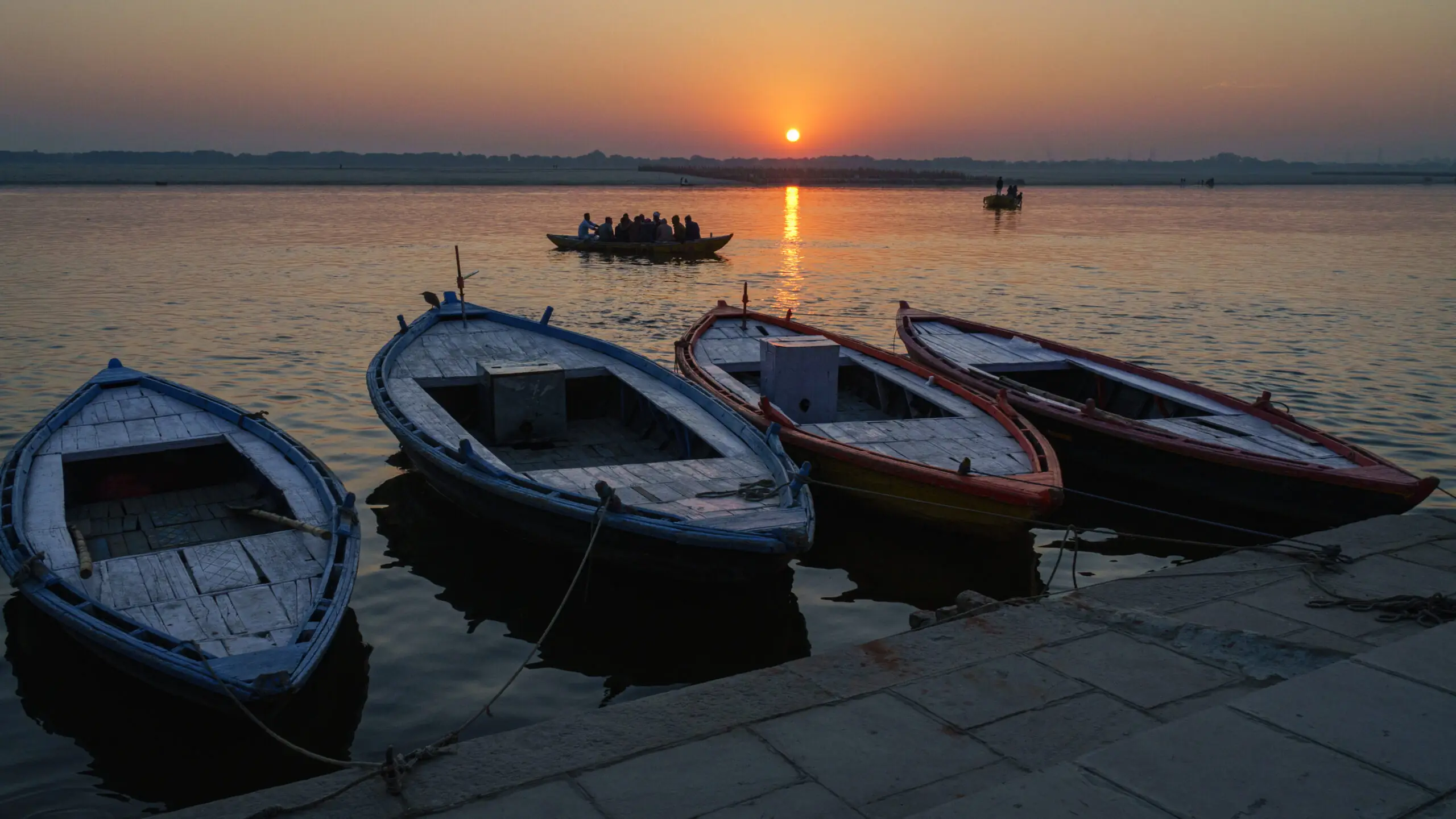 Boats on the Ganges at Varanasi