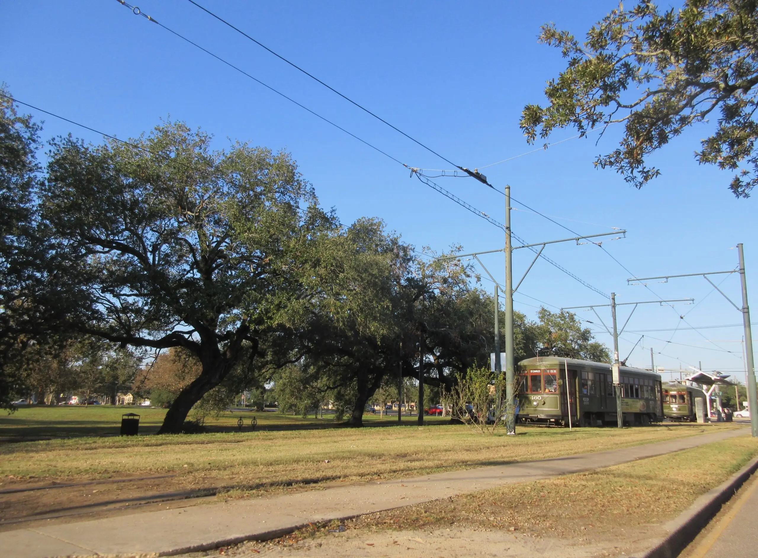 A streetcar on St Charles Avenue, New Orleans