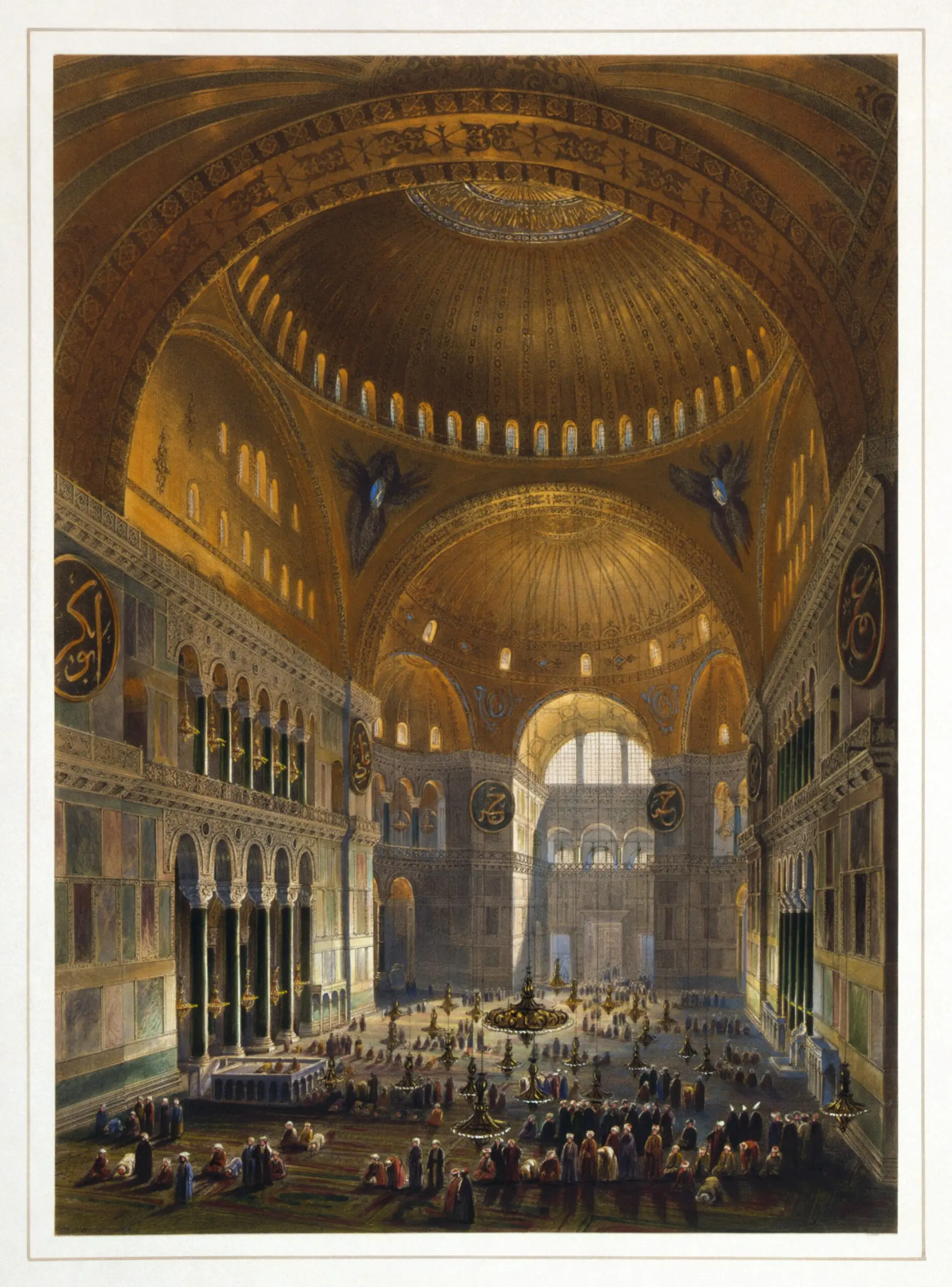The vast dome and interior of Hagia Sophia