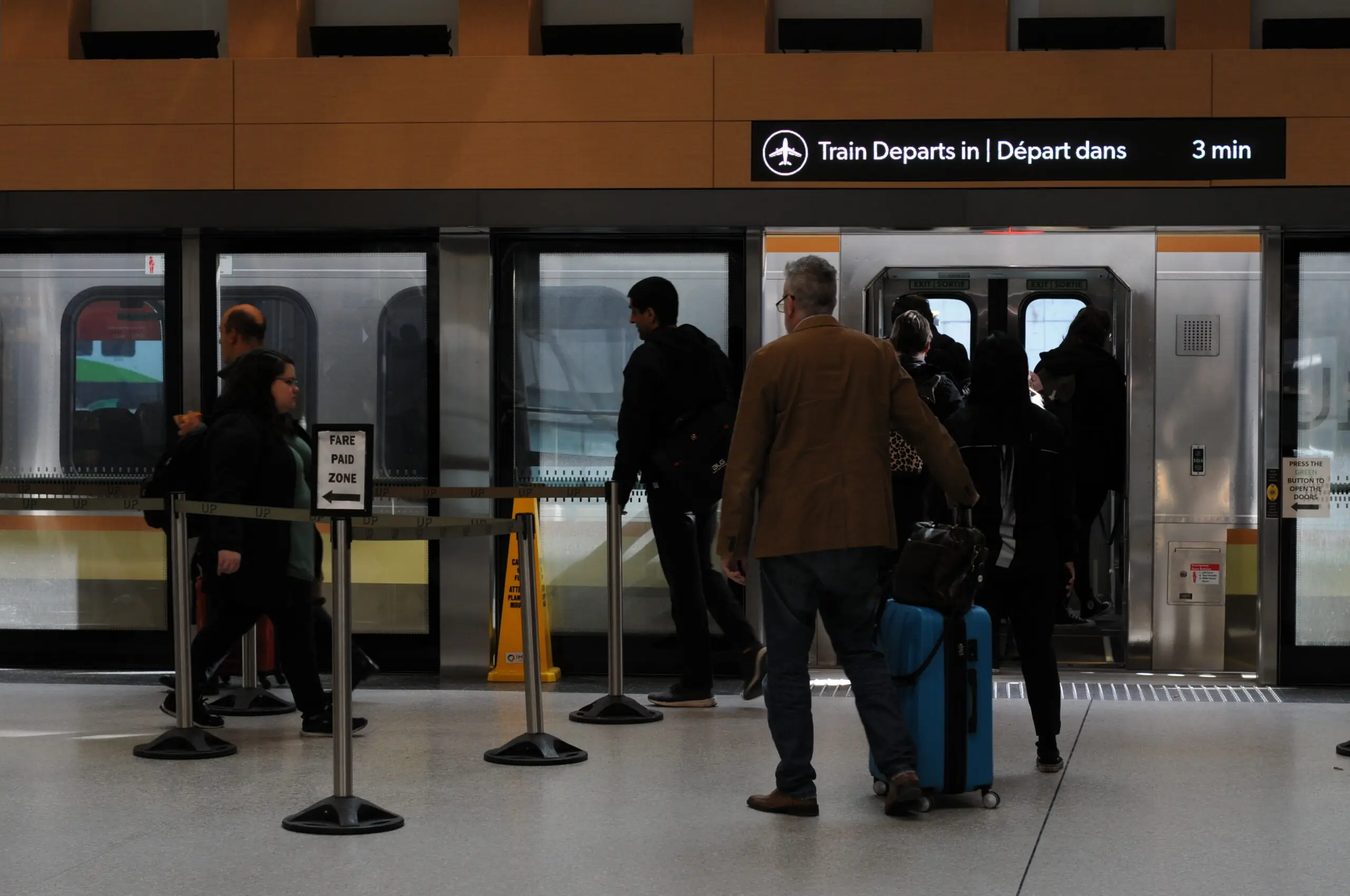 A Union Pearson Express train at the platform