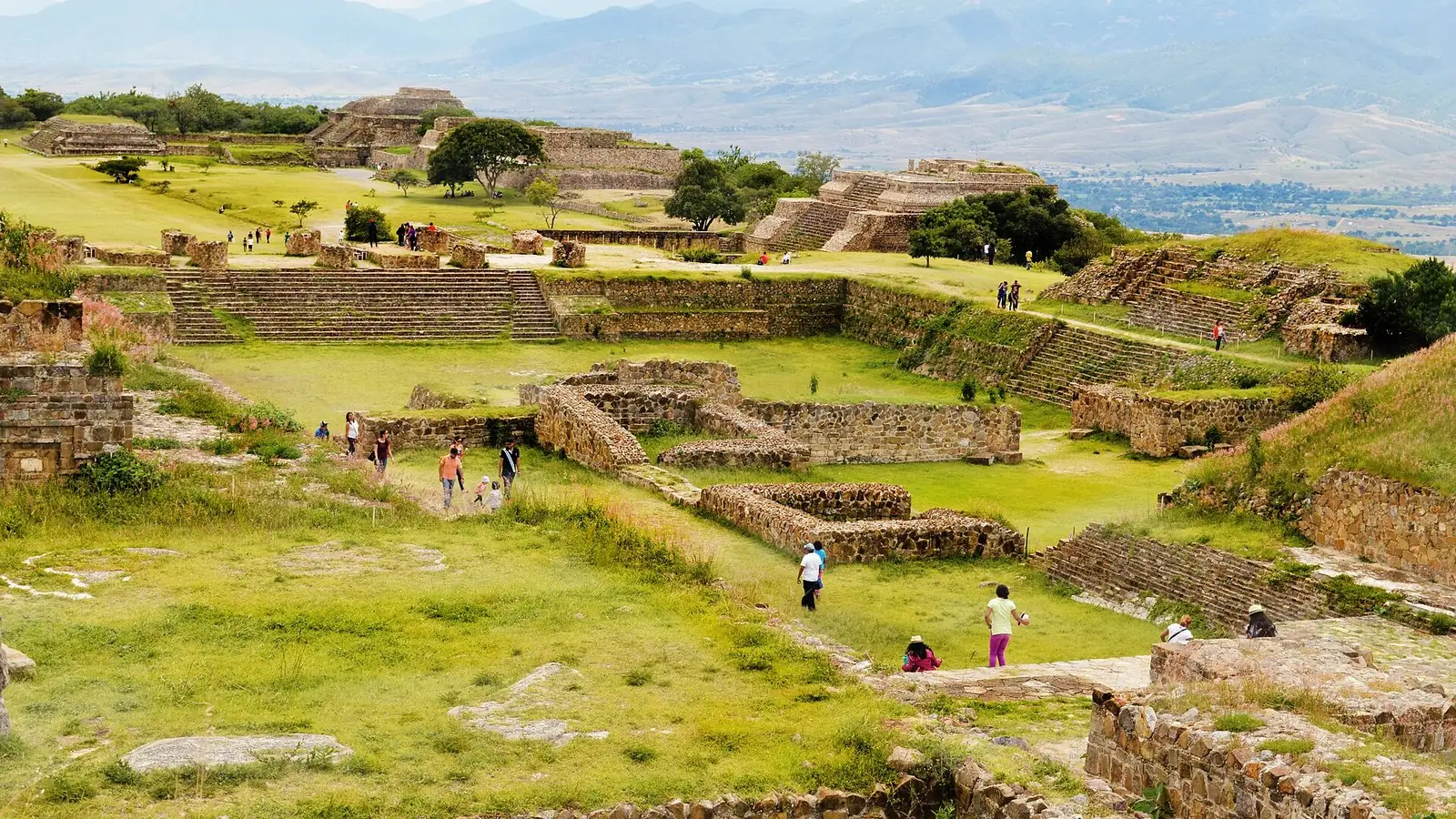 The plazas and pyramid platforms of Monte Alban above the Oaxaca valley