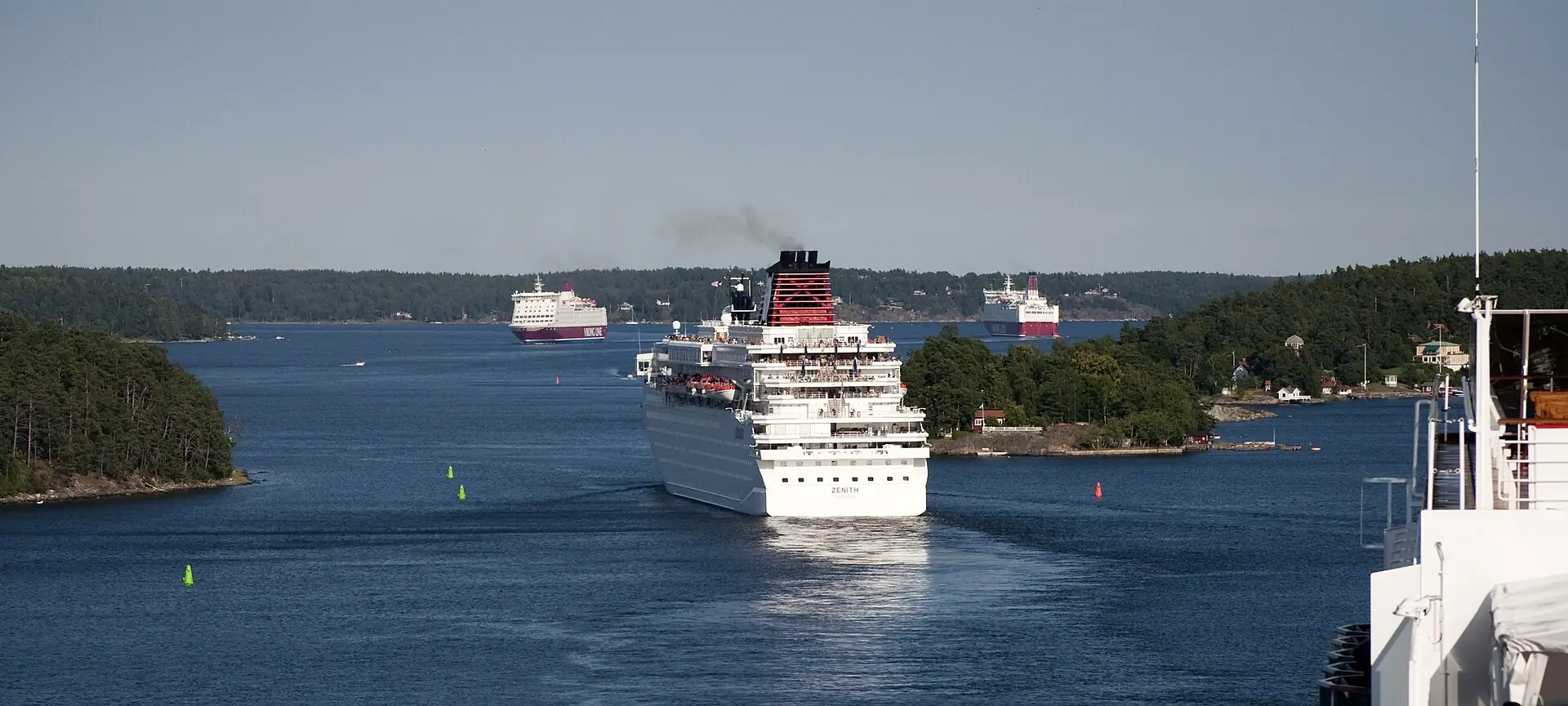 Viking Line ferries passing through the Stockholm archipelago