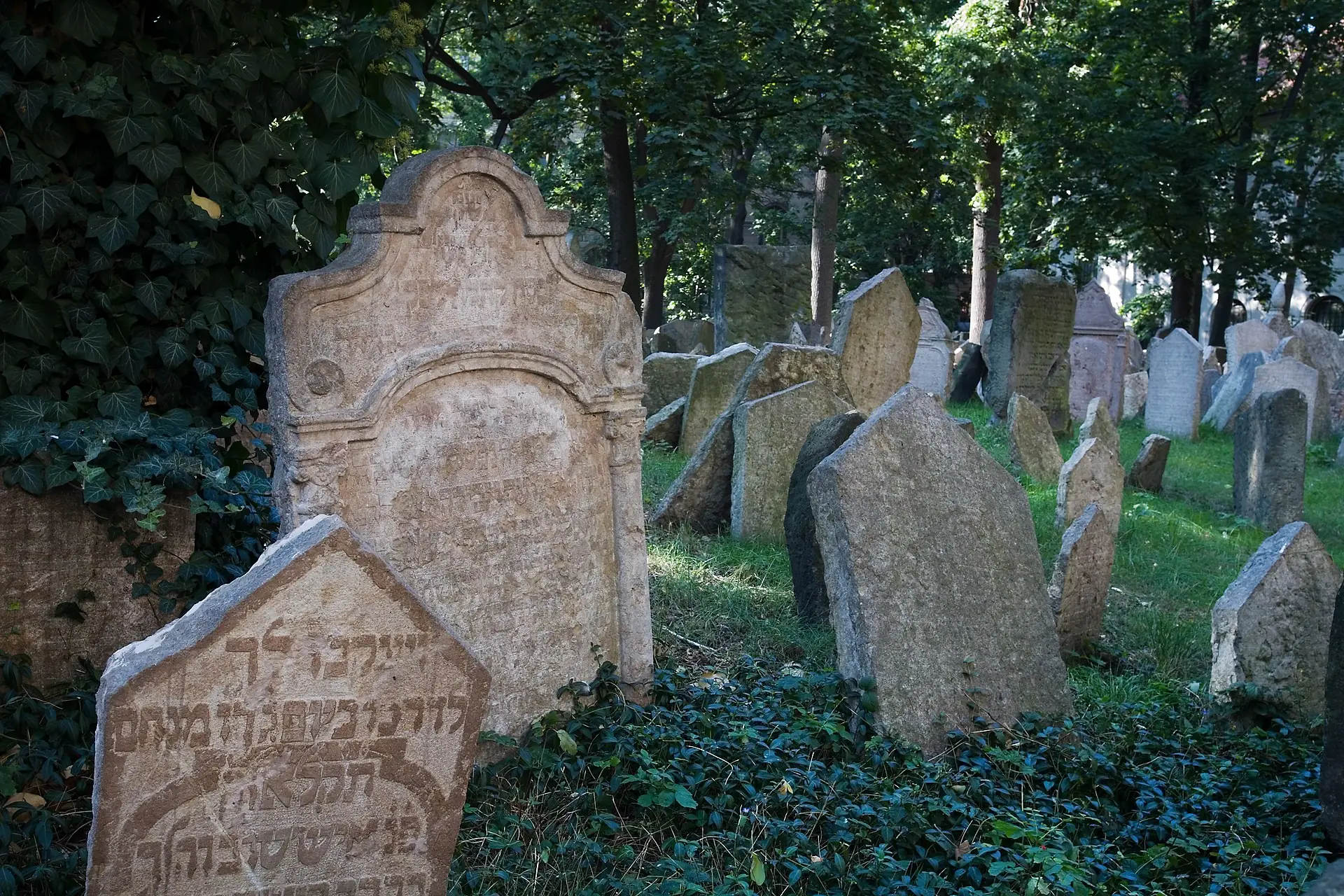 Leaning headstones of the Old Jewish Cemetery in Josefov