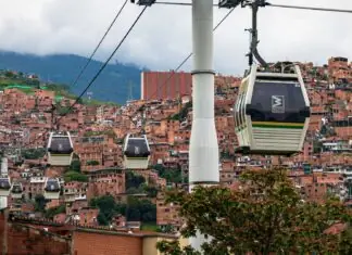 The Reality of Medellín: The City That Made Cable Cars Public Transport Metrocable cable cars over Medellín hillside neighborhoods