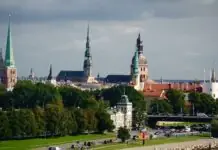 The Reality of Riga: The City One Boom Built Riga skyline with church spires and green parkland