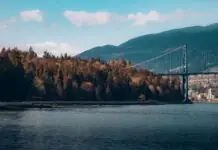 The Reality of Vancouver: The City With a Rainforest at the End of the Bus Route Lions Gate Bridge and Stanley Park forest in Vancouver