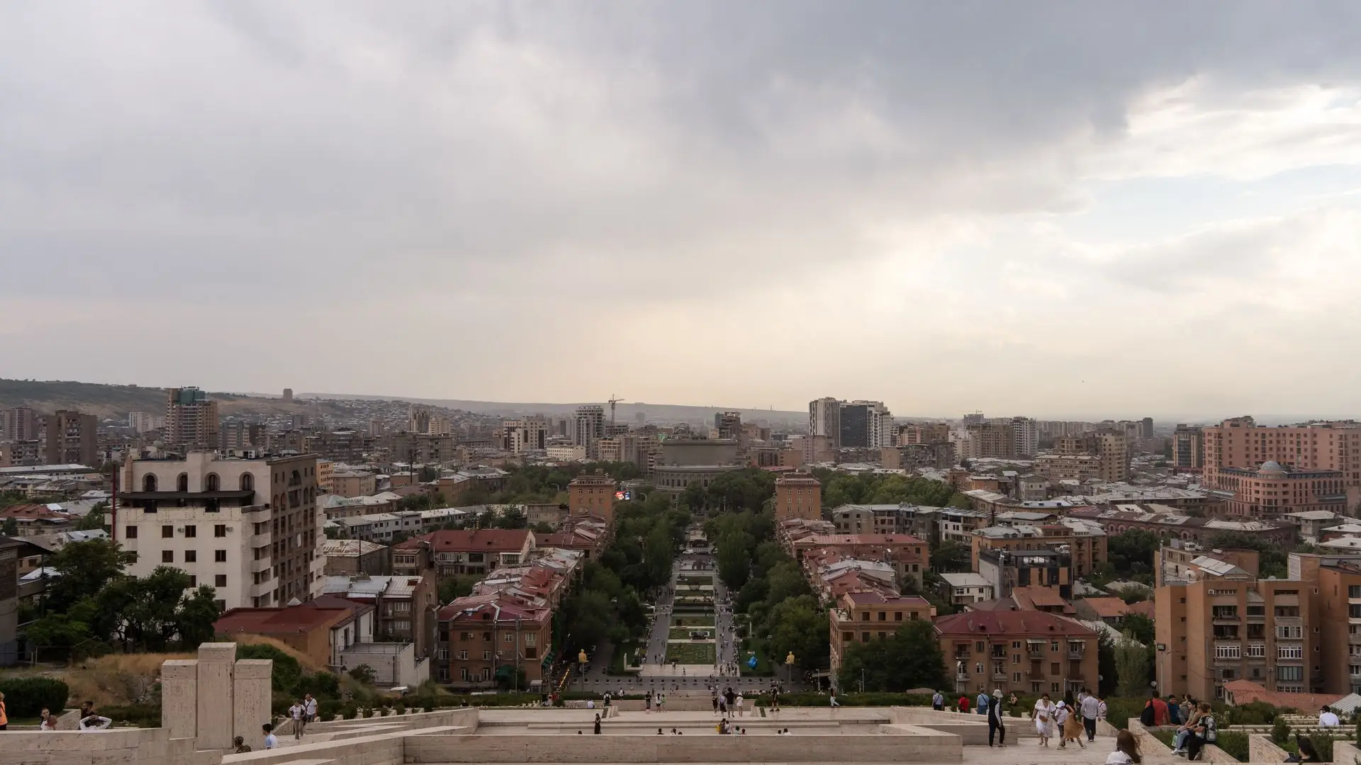 Panoramic view of Yerevan from the Cascade Complex
